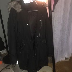 Winter puffer trench coat